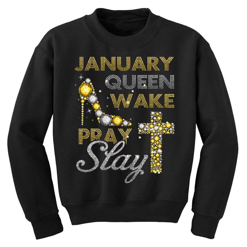 January Queen Bling Shirt, Birthday Bling, Birthday Shirt Youth Sweatshirt by Bundletopsvg | Artistshot