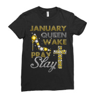 January Queen Bling Shirt, Birthday Bling, Birthday Shirt Ladies Fitted T-shirt | Artistshot