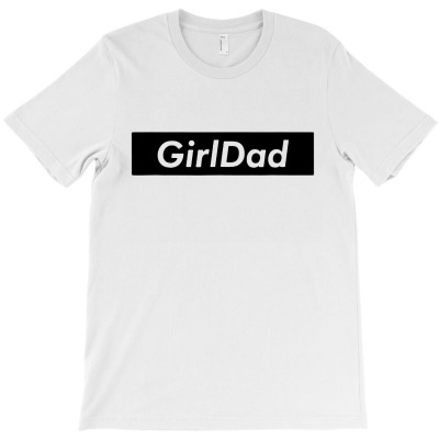 Dad Girl White Typography On Popular Red Block T-shirt Designed By Fun Tees