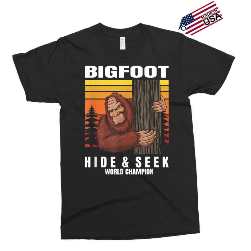 Camping Bigfoot Hiding Behind A Tree Hide Seek World Champion Exclusive T-shirt by urethrapricey | Artistshot