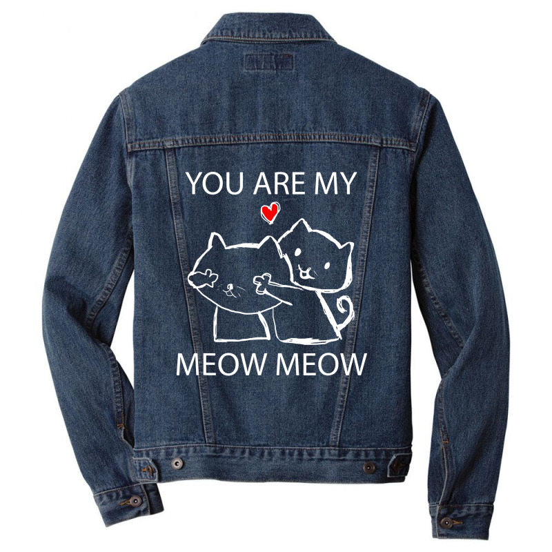 Twin Cat Men Denim Jacket | Artistshot