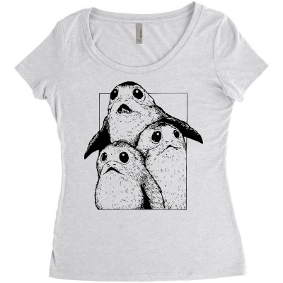 Porg Women's Triblend Scoop T-shirt Designed By Sbm052017