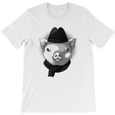 Pig Head Wear Beanie T-shirt Designed By Alpha G Lawler