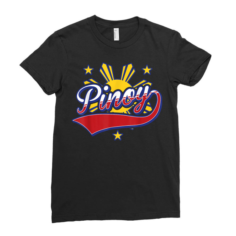 Filipino Shirts For Men Pinoy Philippine Flag Sun And Stars T Shirt Ladies Fitted T-Shirt by damarcusswabb | Artistshot