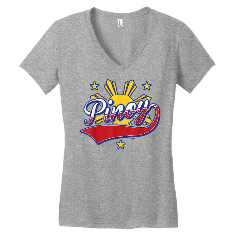 Filipino Shirts For Men Pinoy Philippine Flag Sun And Stars T Shirt Women's V-Neck T-Shirt by damarcusswabb | Artistshot