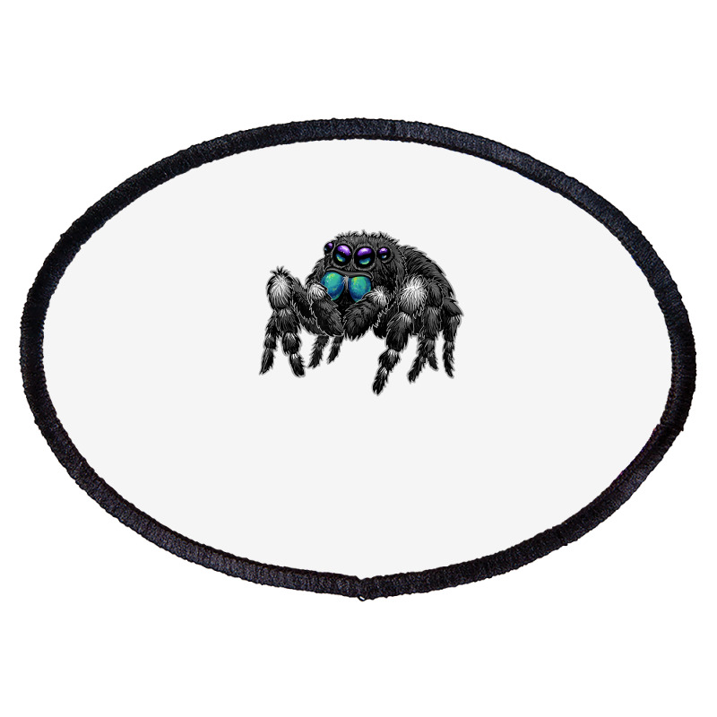 Daring Bold Jumping Spider Phidippus Audax Cute Arachnid T Shirt Oval Patch | Artistshot