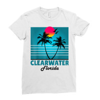 Clearwater Beach Florida Fl Retro Summer Palm Trees Tee T Shirt Ladies Fitted T-shirt | Artistshot