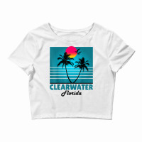 Clearwater Beach Florida Fl Retro Summer Palm Trees Tee T Shirt Crop Top | Artistshot