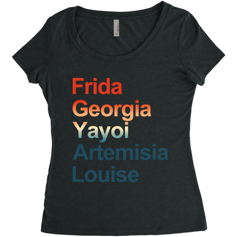 Frida Georgia Yayoi Artemisia Louise Women's Triblend Scoop T-shirt by nbobatiga | Artistshot