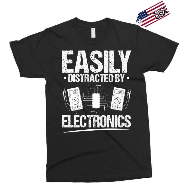 Electrician Easily Distracted By Electronics Electrician Exclusive T-shirt by urethrapricey | Artistshot