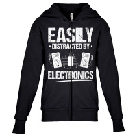 Electrician Easily Distracted By Electronics Electrician Youth Zipper Hoodie | Artistshot