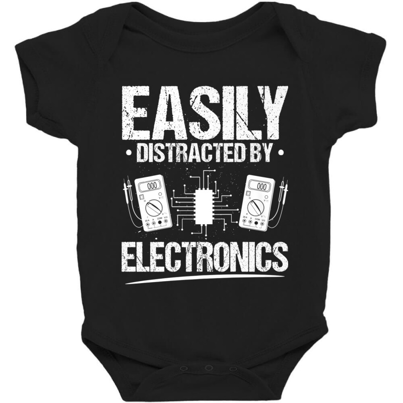 Electrician Easily Distracted By Electronics Electrician Baby Bodysuit by urethrapricey | Artistshot