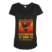 Electrician Electrician Dad Electronics Technician Father Lineman Dad Maternity Scoop Neck T-shirt | Artistshot