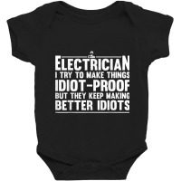 Electrician Funny Electrician Art Dad Lineman Electronics Engineers Baby Bodysuit | Artistshot