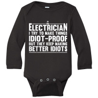 Electrician Funny Electrician Art Dad Lineman Electronics Engineers Long Sleeve Baby Bodysuit | Artistshot