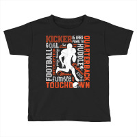 Football Player Typography Word Art Vintage Boys Men Sports T Shirt Toddler T-shirt | Artistshot