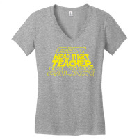 Head Start Teacher Funny Space Backside Design T Shirt Women's V-neck T-shirt | Artistshot