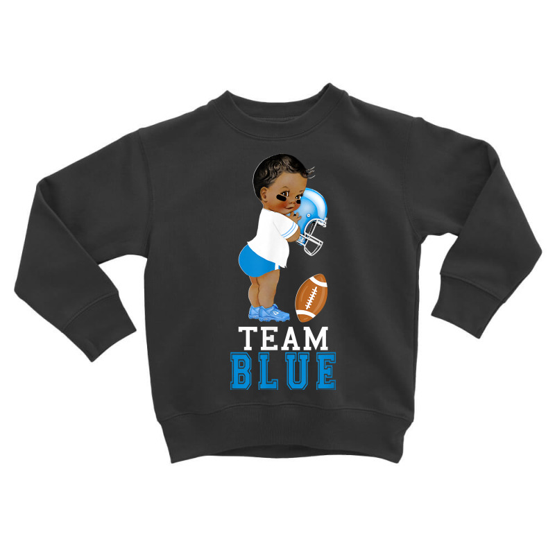 Ethnic Team Blue Football Player Gender Reveal T Shirts Toddler Sweatshirt by waltervanderwilt1 | Artistshot