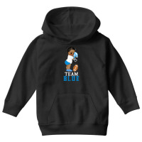 Ethnic Team Blue Football Player Gender Reveal T Shirts Youth Hoodie | Artistshot