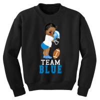 Ethnic Team Blue Football Player Gender Reveal T Shirts Youth Sweatshirt | Artistshot