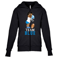 Ethnic Team Blue Football Player Gender Reveal T Shirts Youth Zipper Hoodie | Artistshot