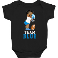 Ethnic Team Blue Football Player Gender Reveal T Shirts Baby Bodysuit | Artistshot