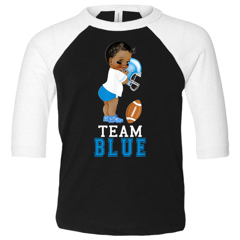 Ethnic Team Blue Football Player Gender Reveal T Shirts Toddler 3/4 Sleeve Tee by waltervanderwilt1 | Artistshot