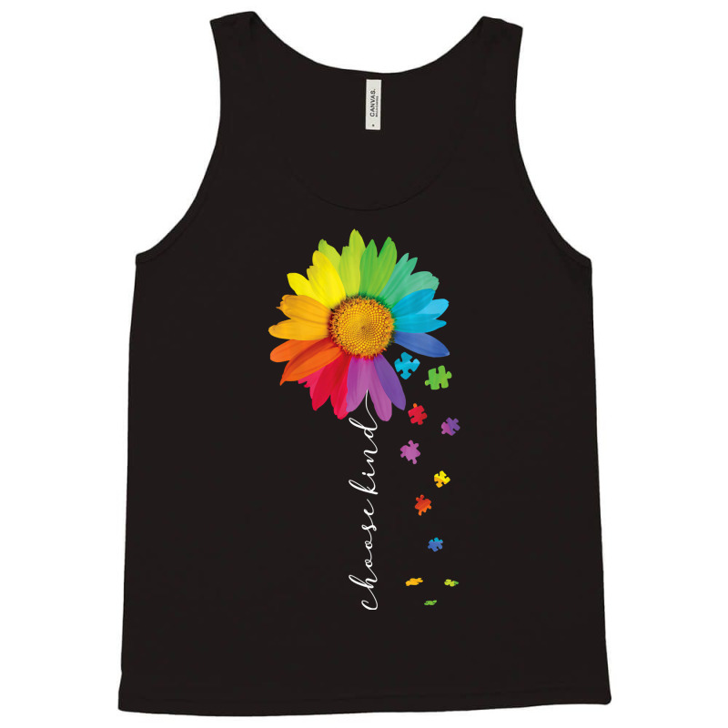 Womens Choose Kind Autism Awareness Rainbow Sunflower Warrior Gifts V Tank Top | Artistshot