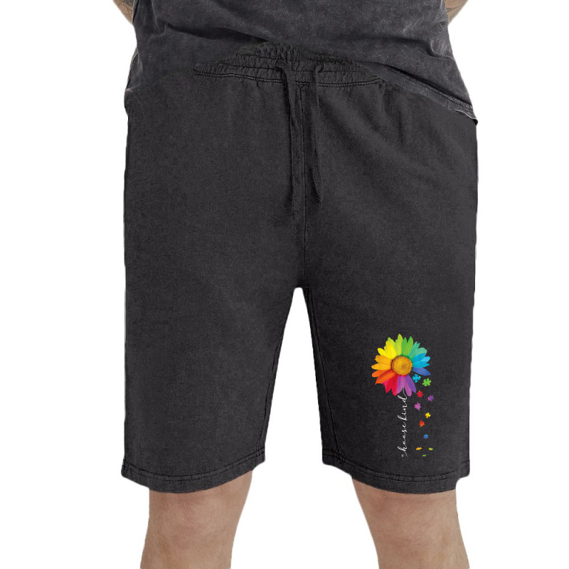 Womens Choose Kind Autism Awareness Rainbow Sunflower Warrior Gifts V Vintage Short | Artistshot