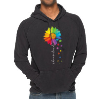 Womens Choose Kind Autism Awareness Rainbow Sunflower Warrior Gifts V Vintage Hoodie | Artistshot