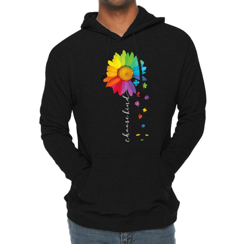 Womens Choose Kind Autism Awareness Rainbow Sunflower Warrior Gifts V Lightweight Hoodie | Artistshot