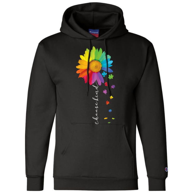 Womens Choose Kind Autism Awareness Rainbow Sunflower Warrior Gifts V Champion Hoodie | Artistshot