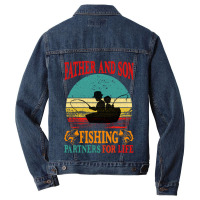 Father Son Fishing Partners For Life Vintage Men Denim Jacket | Artistshot