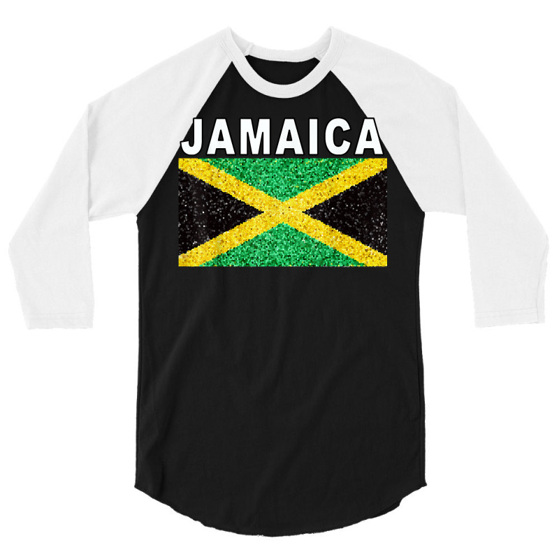 Jamaica Flag Artistic Jamaican National Pride T Shirt 3/4 Sleeve Shirt by rainandehay | Artistshot