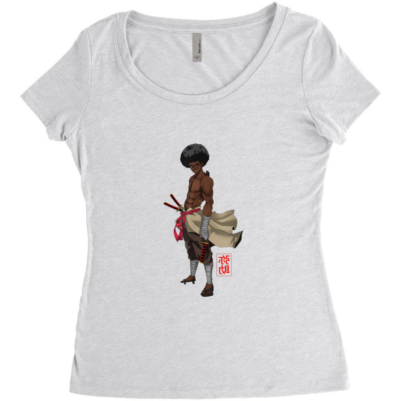 Samurai Afro Black Yasuke Sengoku Warrior Ronin Anime Fan Women's Triblend Scoop T-shirt by dwindupadi | Artistshot