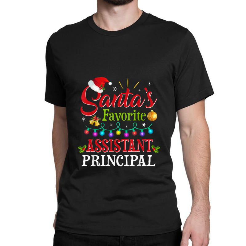 Santa's Favorite Assistant Principal Christmas Light Classic T-shirt by dwindupadi | Artistshot