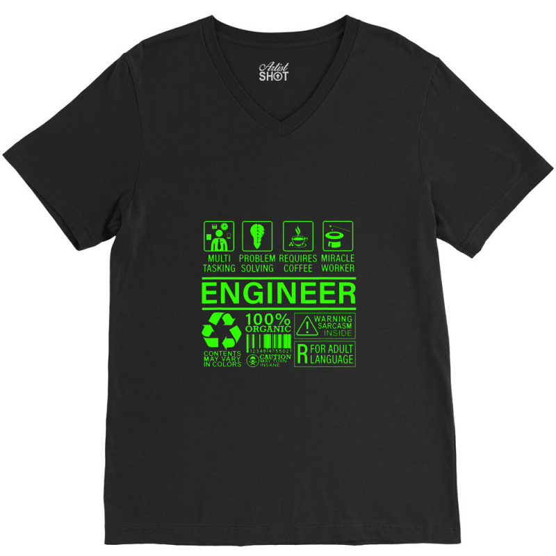 Engineer Definition Gift, It Compuper Skills Multitasking V-neck Tee | Artistshot