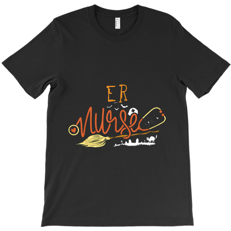 Er Nurse Halloween Ed Emergency Room Nursing Witch On Broom T-shirt | Artistshot