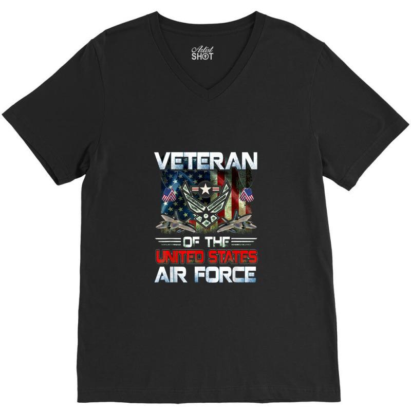 Eteran Of The U.s Air Force Vintage Gift   Usaf V-neck Tee | Artistshot