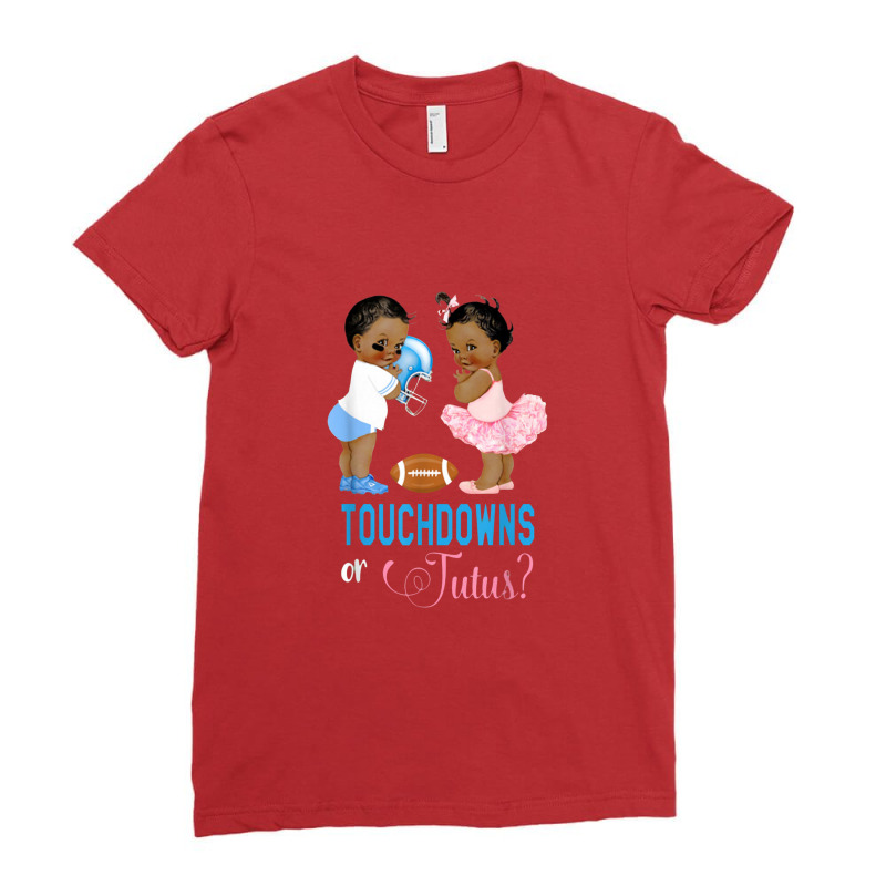 Ethnic Touchdowns Or Tutus Gender Reveal Party Ladies Fitted T-Shirt by matiroso | Artistshot