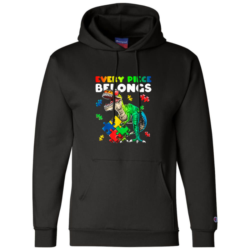 Every Piece Belongs Dinosaur Autism Awareness Puzzle Champion Hoodie | Artistshot