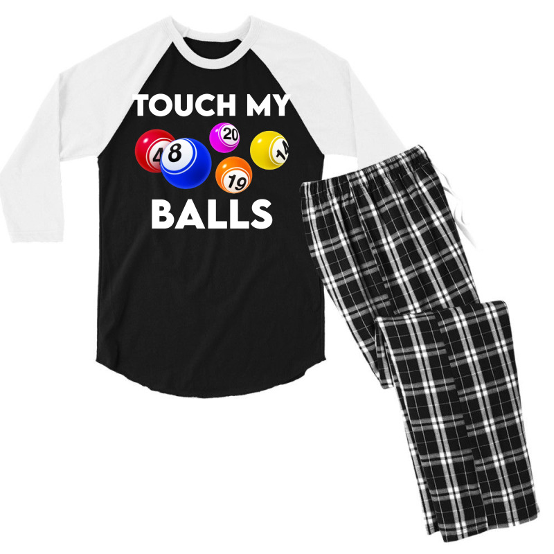 Bingo Caller Touch My Balls Men's 3/4 Sleeve Pajama Set | Artistshot