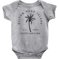 Retro Cool Original Hilton Head Island Palm Tree Novelty Art T Shirt Baby Bodysuit | Artistshot