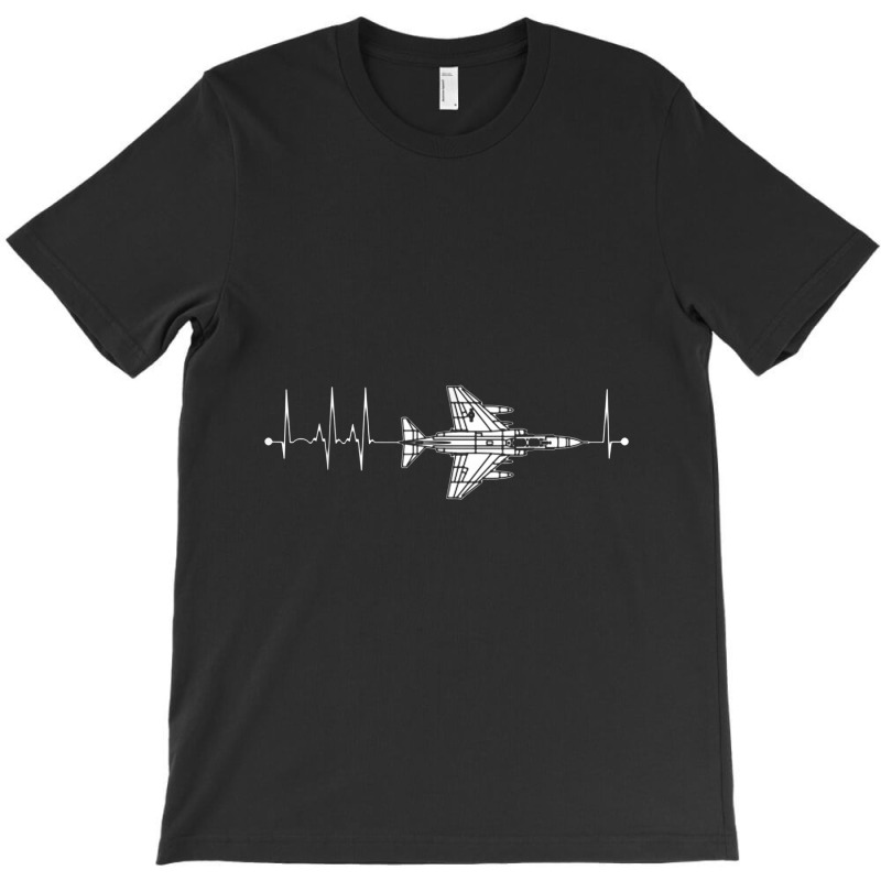 F 4 Phantomf 4 Phantom Schematic Airplane Pulse Ekg Pilot F4 Heartbeat T-shirt | Artistshot