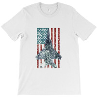 F 15 Eagle Jet Fighter Vintage Color American Flag T-shirt | Artistshot