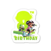 Splatoon Inkling 8th Birthday Green Splatter Portrait Premium T Shirt Sticker | Artistshot