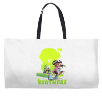 Splatoon Inkling 8th Birthday Green Splatter Portrait Premium T Shirt Weekender Totes | Artistshot