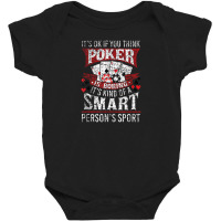 Funny Poker Smart Sport Distressed Texas Hold Em Card Game Baby Bodysuit | Artistshot