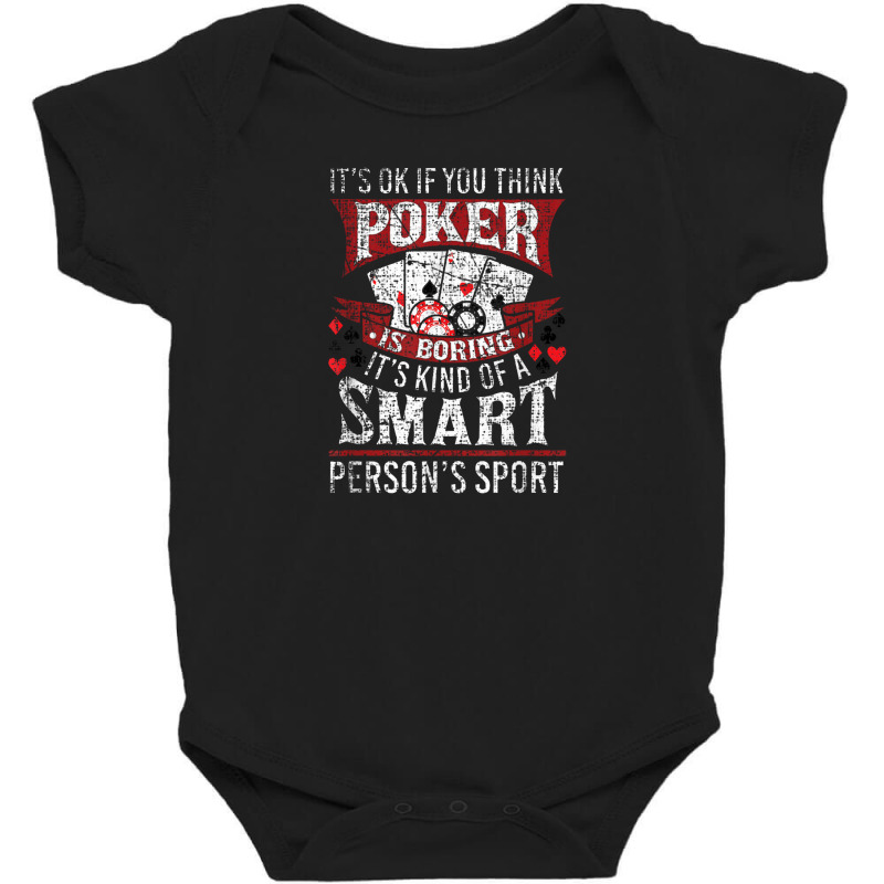 Funny Poker Smart Sport Distressed Texas Hold Em Card Game Baby Bodysuit by sogoodayam | Artistshot