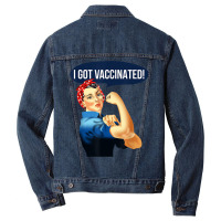 Pro Vaccine Vaccinated Rosie The Riveter Vaccinator T Shirt Men Denim Jacket | Artistshot